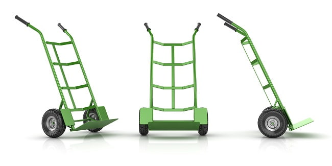 Green and Empty Hand Truck